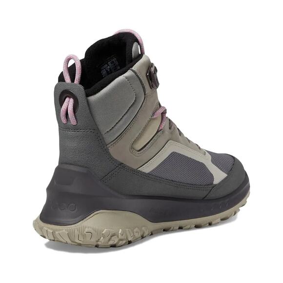 ECCO Womens Ultra Terrain Mid Warm Hiking Boot EU 37 US 6-6.5 Grey Nubuck WP NIB - Picture 3 of 13